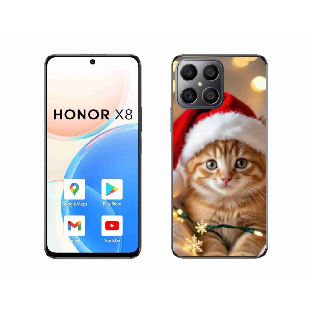 Gélový kryt mmCase na Honor X8 - vianočné mačiatko