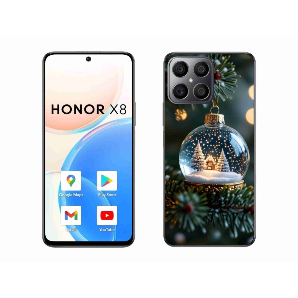 Gélový kryt mmCase na Honor X8 - vianočné gule 2