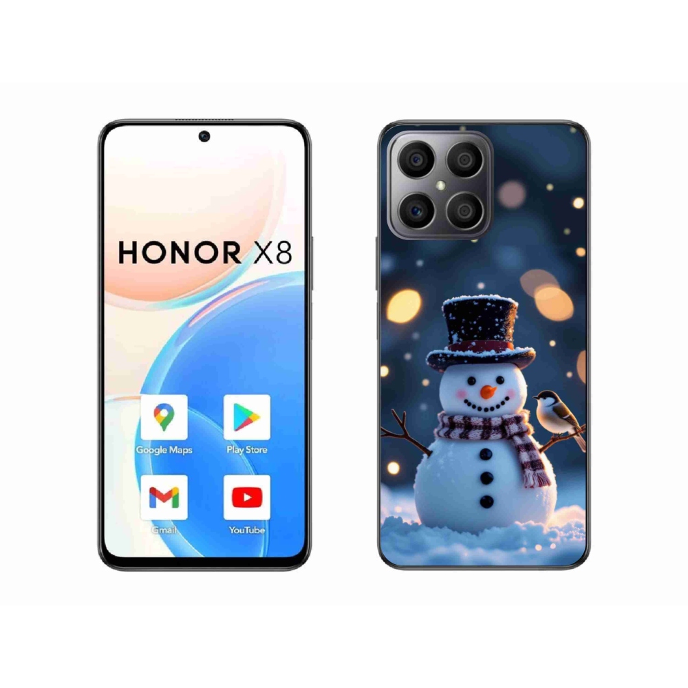 Gélový kryt mmCase na Honor X8 - vianočný snehuliak