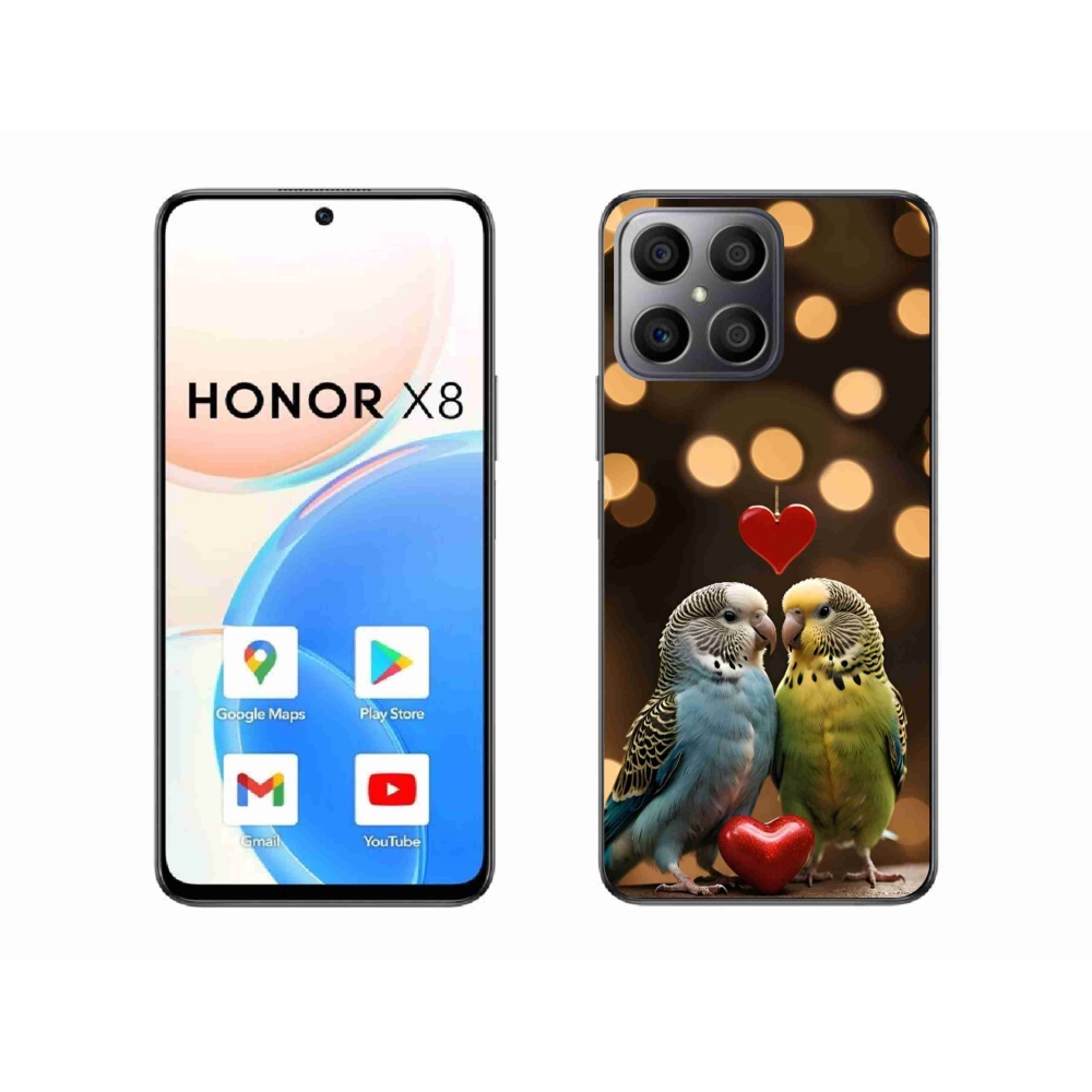 Gélový kryt mmCase na Honor X8 - zamilovaní papagáje