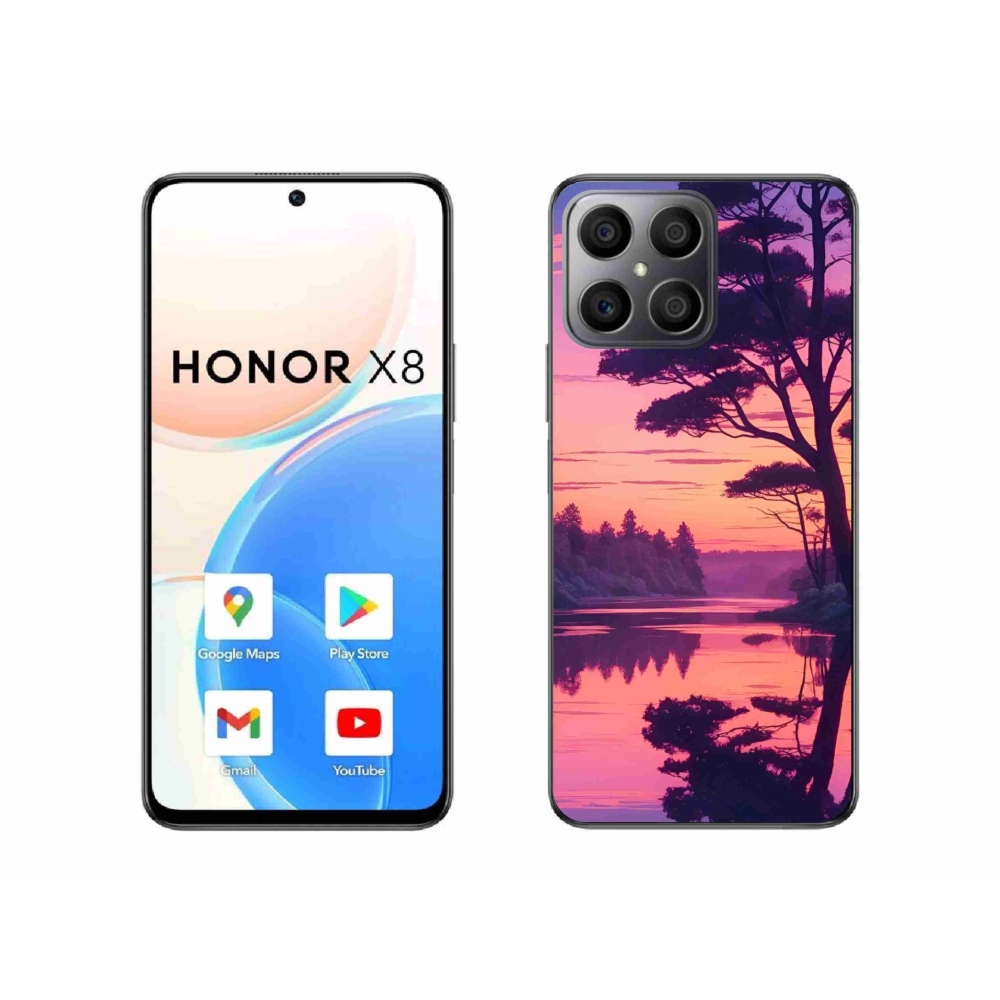 Gélový kryt mmCase na Honor X8 - západ slnka nad jazerom