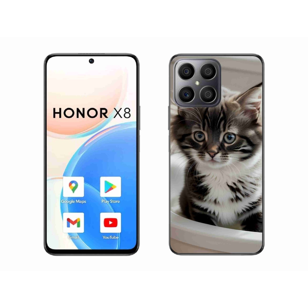 Gélový kryt mmCase na Honor X8 - zvedavé mačiatko