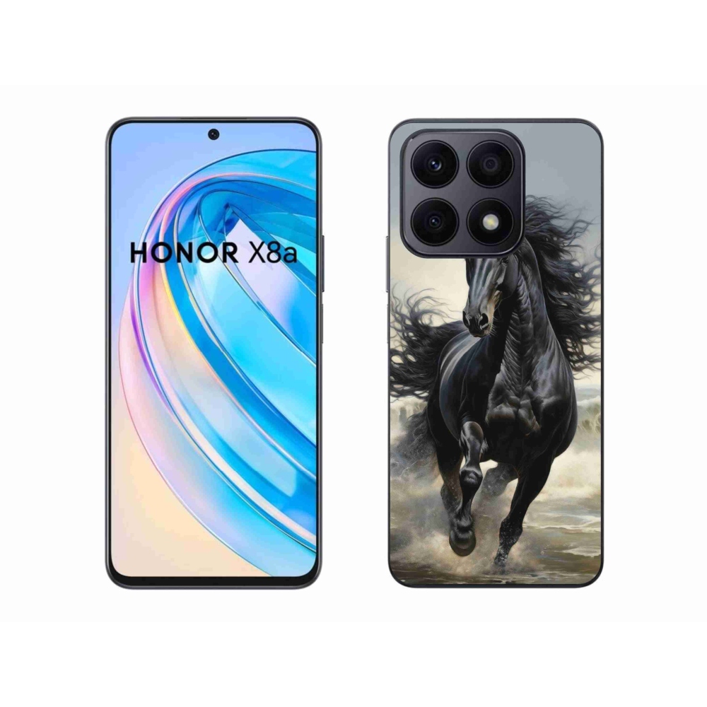 Gélový kryt mmCase na Honor X8a - bežiaci čierny kôň