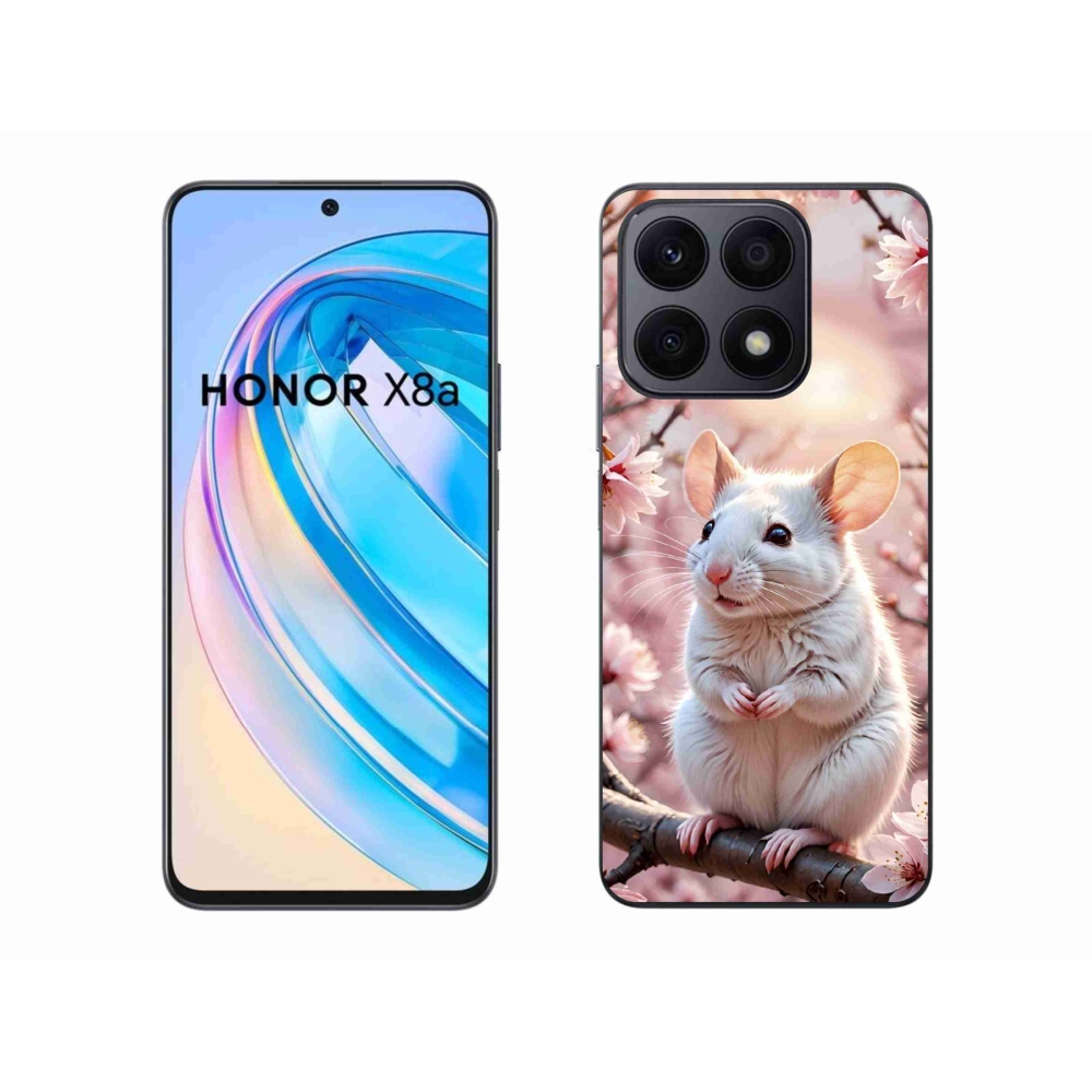 Gélový kryt mmCase na Honor X8a - biela myš na vetve