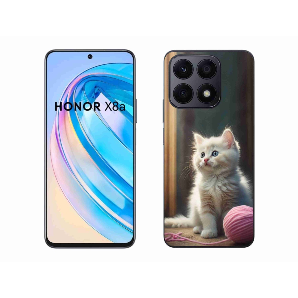 Gélový kryt mmCase na Honor X8a - biele mačiatko 2