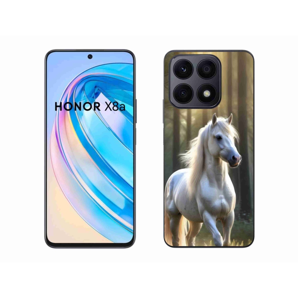 Gélový kryt mmCase na Honor X8a - biely kôň 3