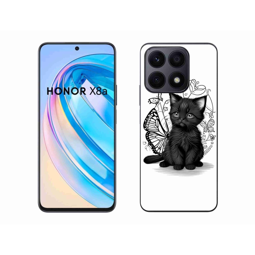 Gélový kryt mmCase na Honor X8a - čierne mačiatko