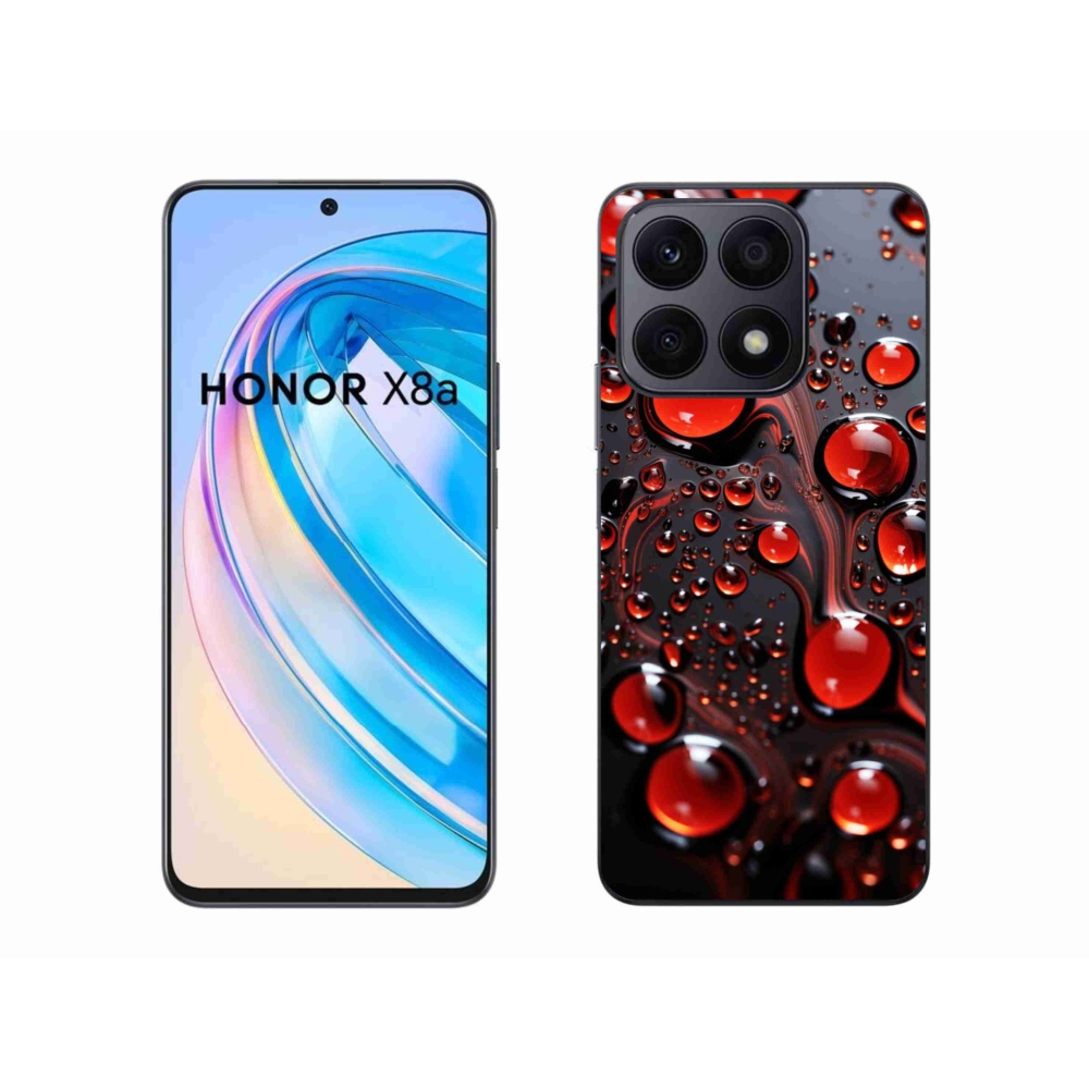Gélový kryt mmCase na Honor X8a - červené kvapky 2