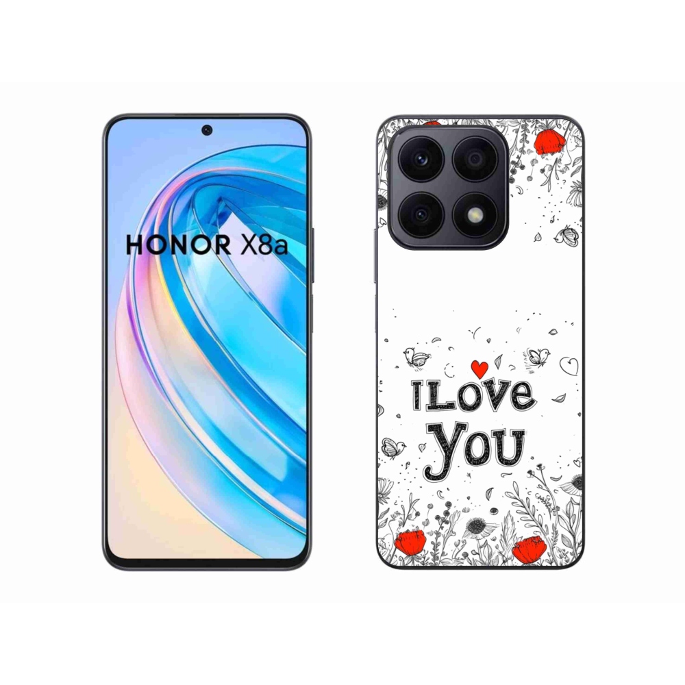 Gélový kryt mmCase na Honor X8a - I love you biele pozadie