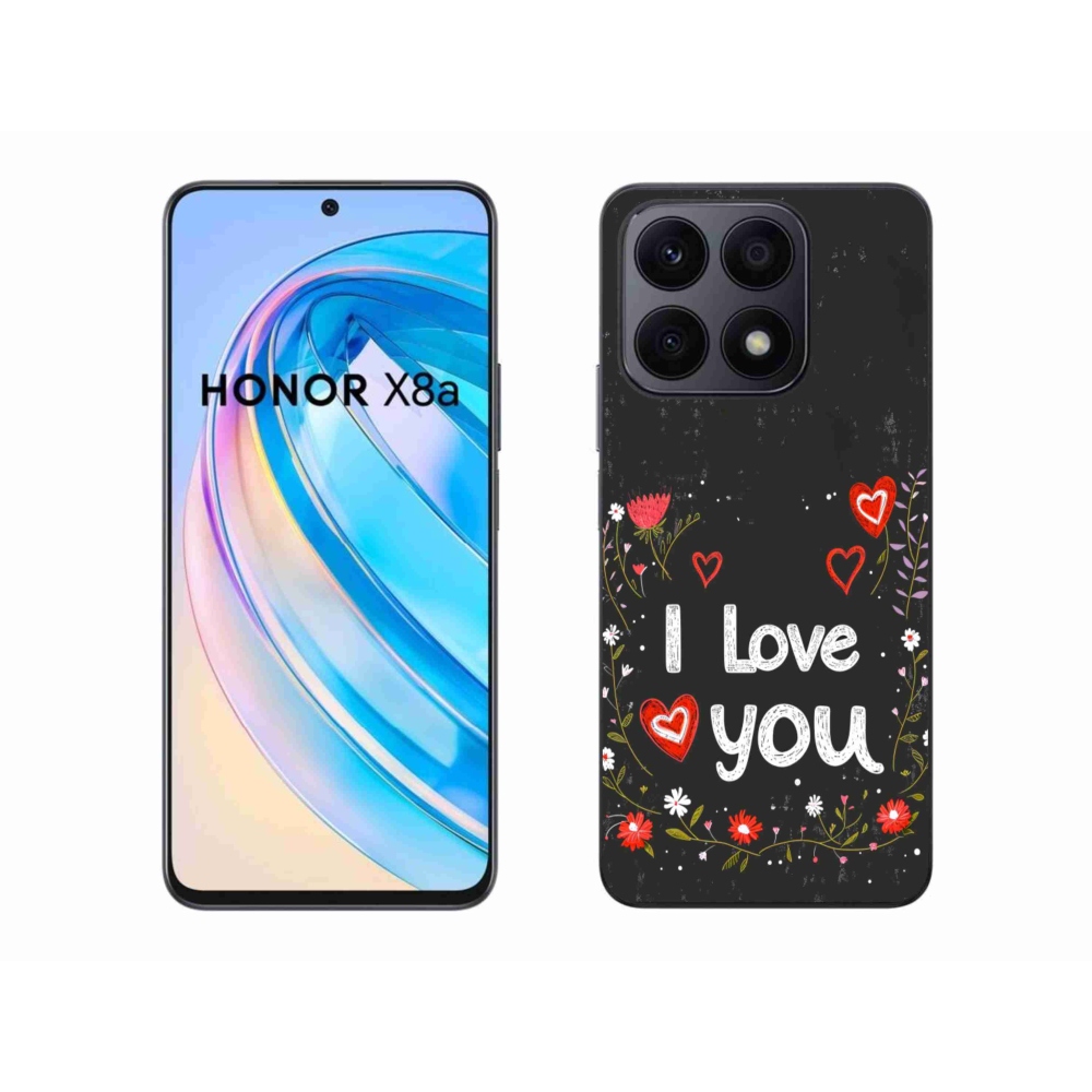 Gélový kryt mmCase na Honor X8a - I love you čierne pozadie
