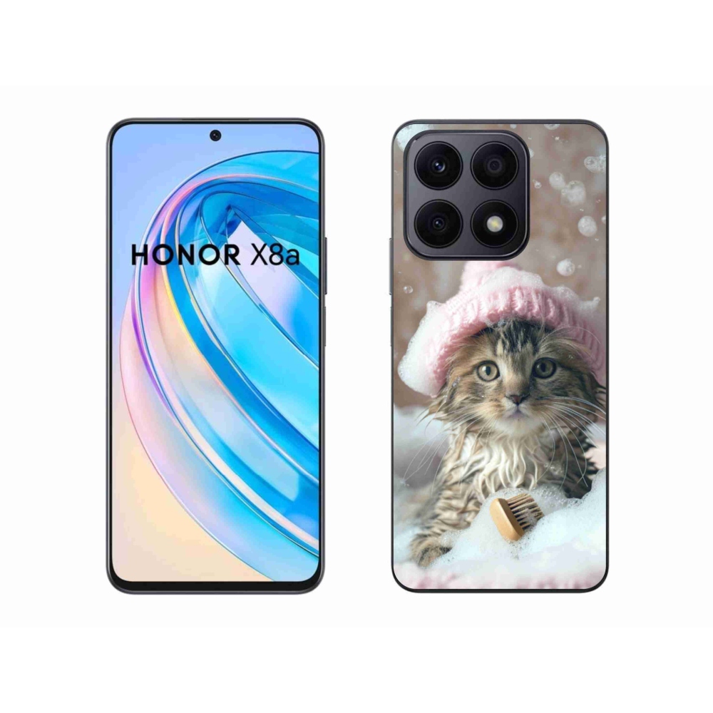 Gélový kryt mmCase na Honor X8a - mačiatko a kúpeľ