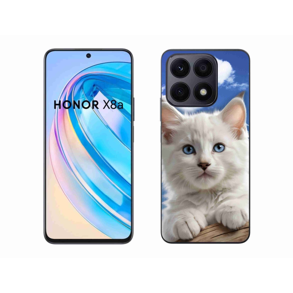 Gélový kryt mmCase na Honor X8a - mačiatko a oblaky