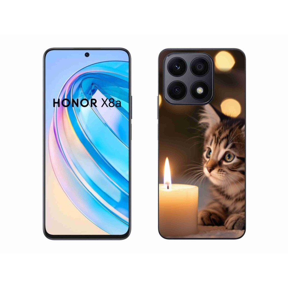 Gélový kryt mmCase na Honor X8a - mačiatko a sviečka