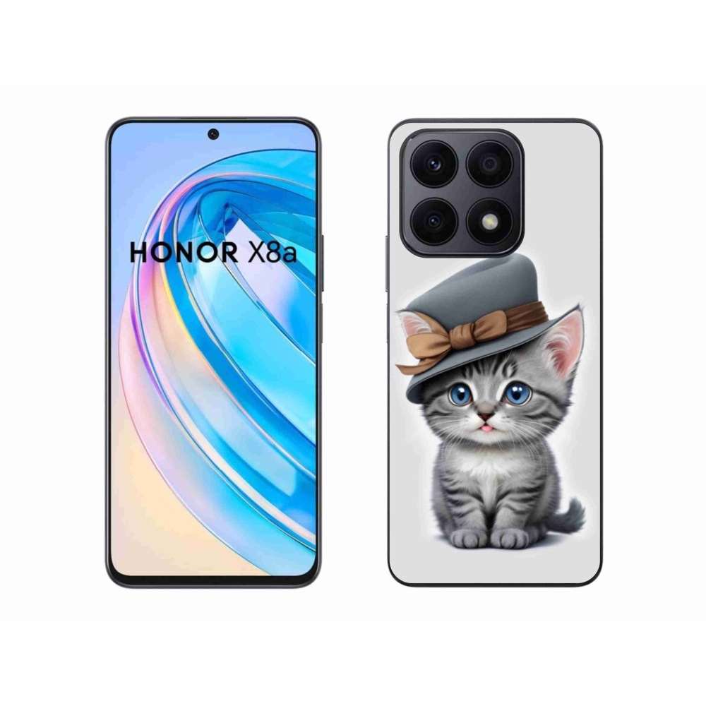 Gélový kryt mmCase na Honor X8a - mačiatko s klobúkom