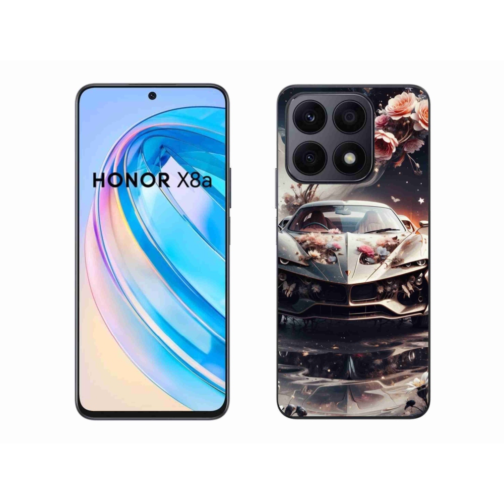 Gélový kryt mmCase na Honor X8a - kvetinový športový automobil