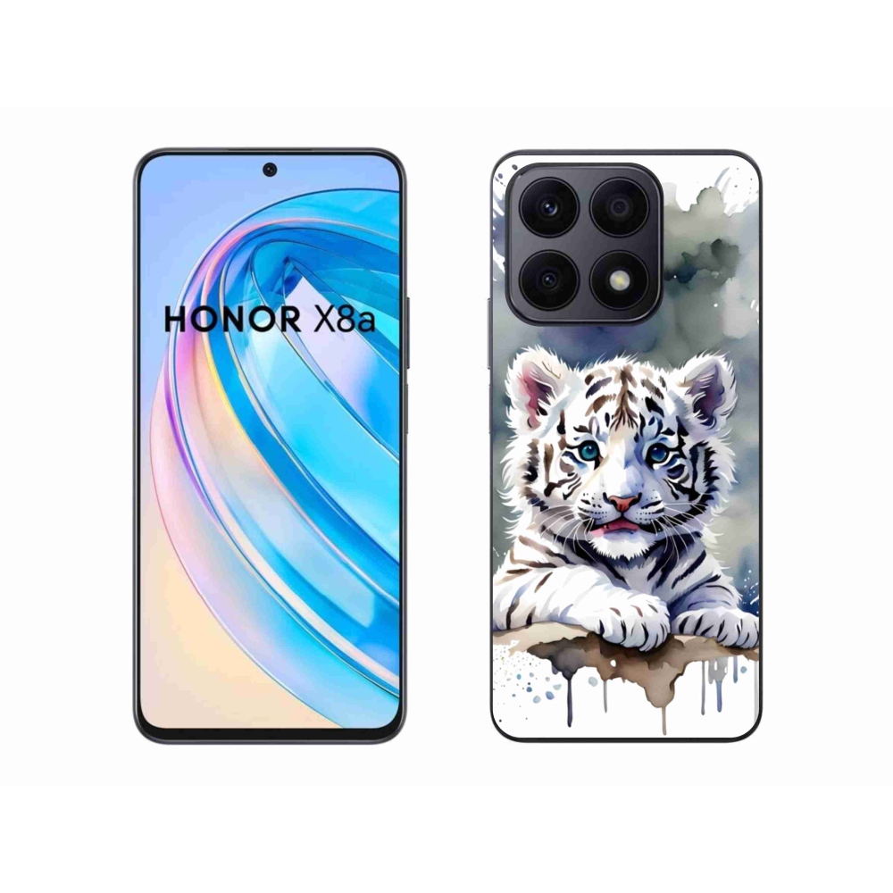 Gélový kryt mmCase na Honor X8a - mláďa bieleho tigra