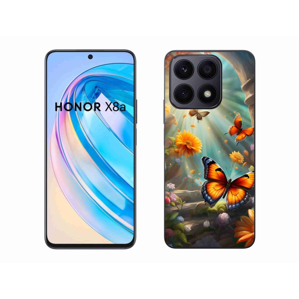 Gélový kryt mmCase na Honor X8a - motýlia záhrada 2
