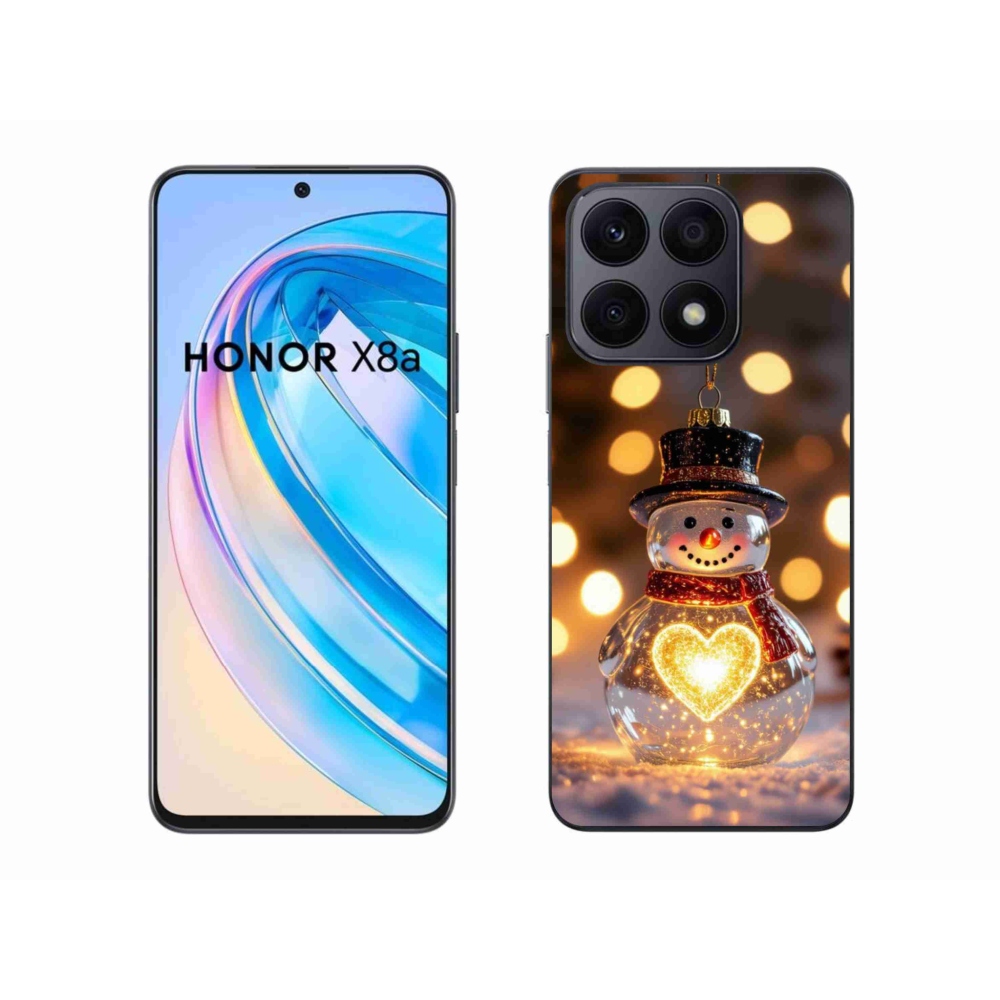 Gélový kryt mmCase na Honor X8a - svietiaci vianočný snehuliak