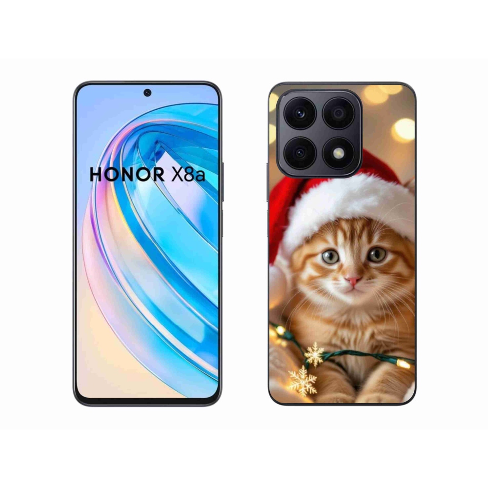 Gélový kryt mmCase na Honor X8a - vianočné mačiatko