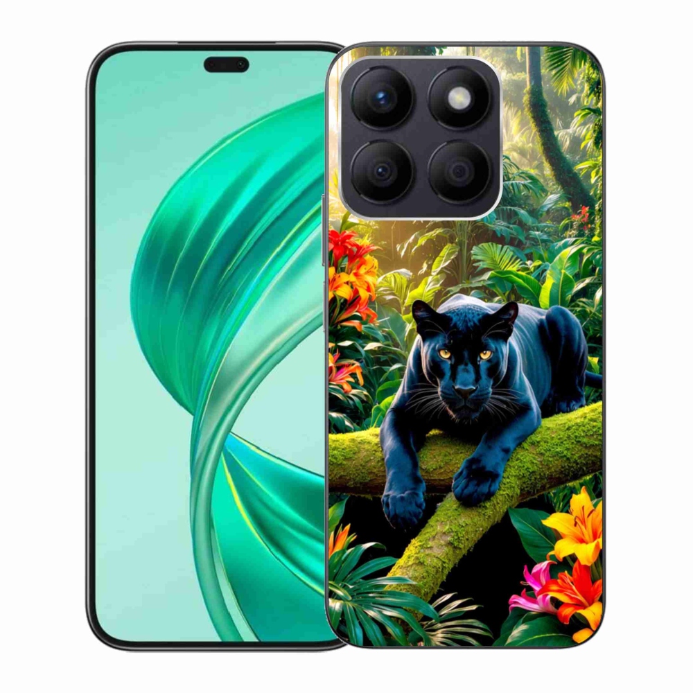 Gélový kryt mmCase na Honor X8b - čierny panter v džungli