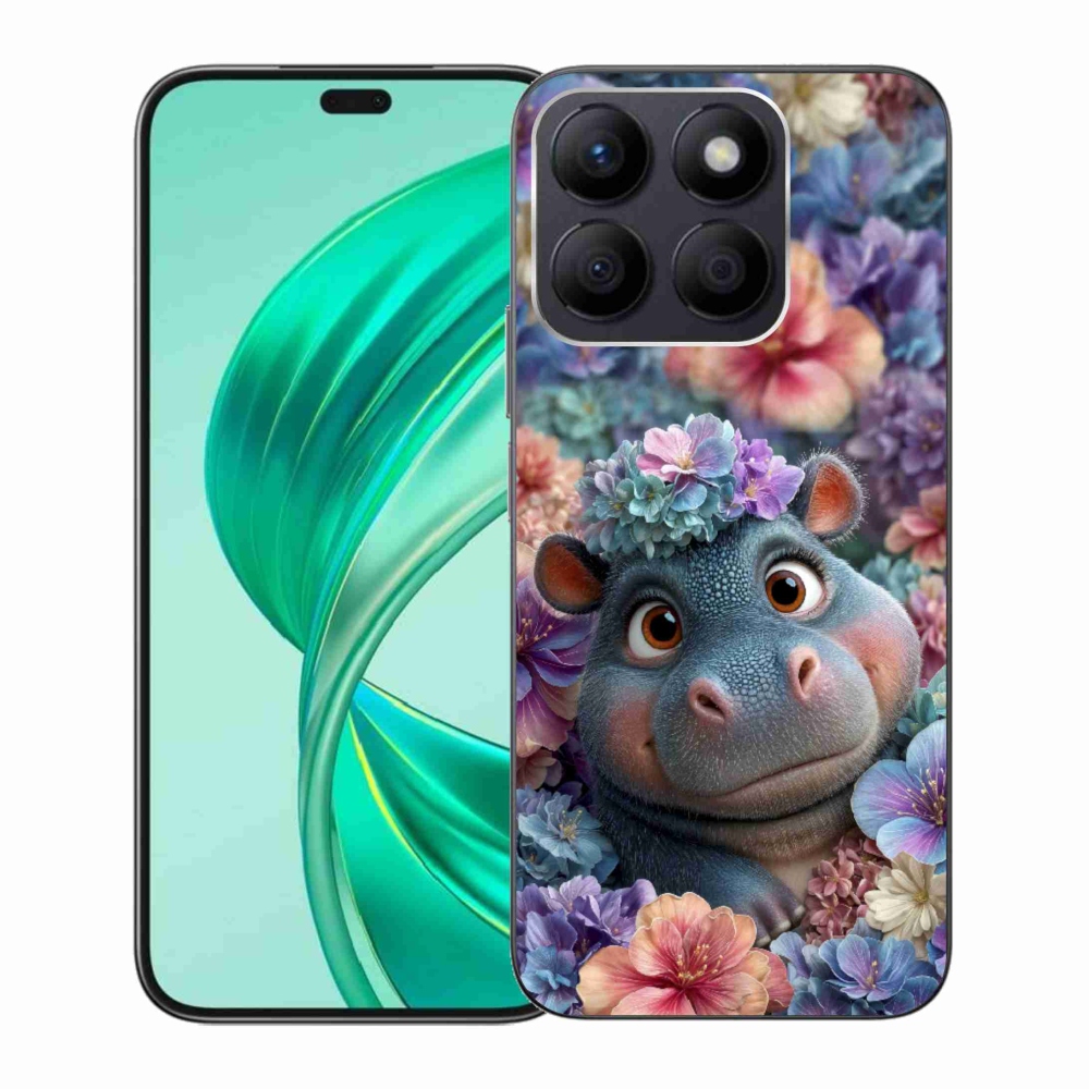 Gélový kryt mmCase na Honor X8b - hrošík v kvetoch