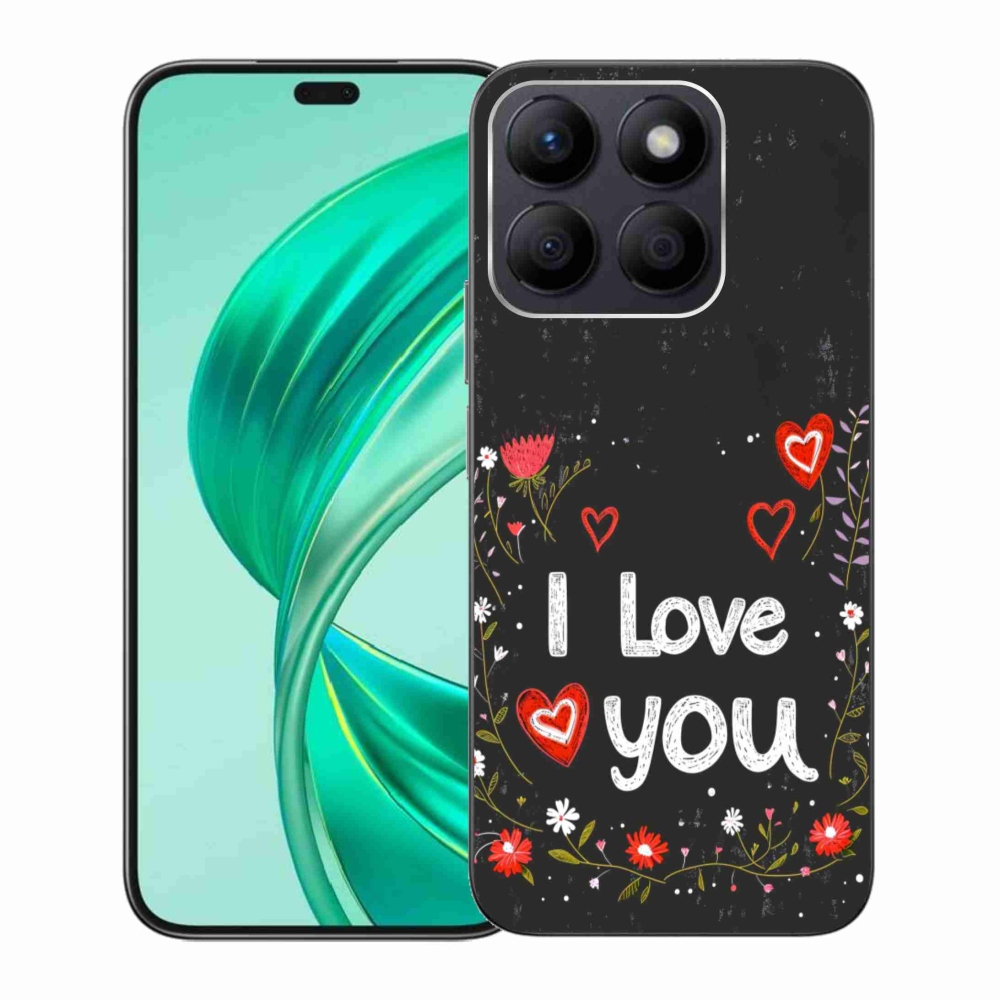Gélový kryt mmCase na Honor X8b - I love you čierne pozadie