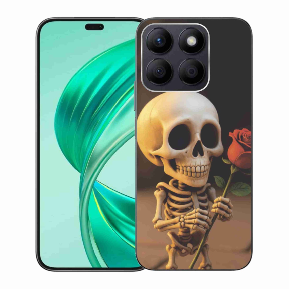 Gélový kryt mmCase na Honor X8b - kostlivec s ružou