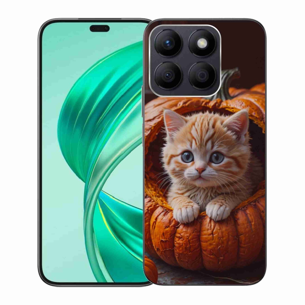 Gélový kryt mmCase na Honor X8b - mačiatko a tekvica 2