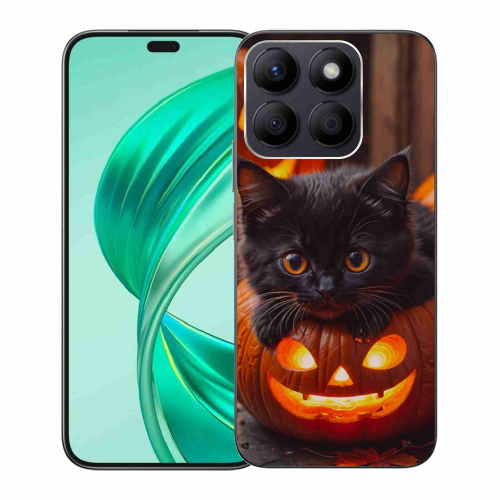 Gélový kryt mmCase na Honor X8b - mačiatko a tekvica