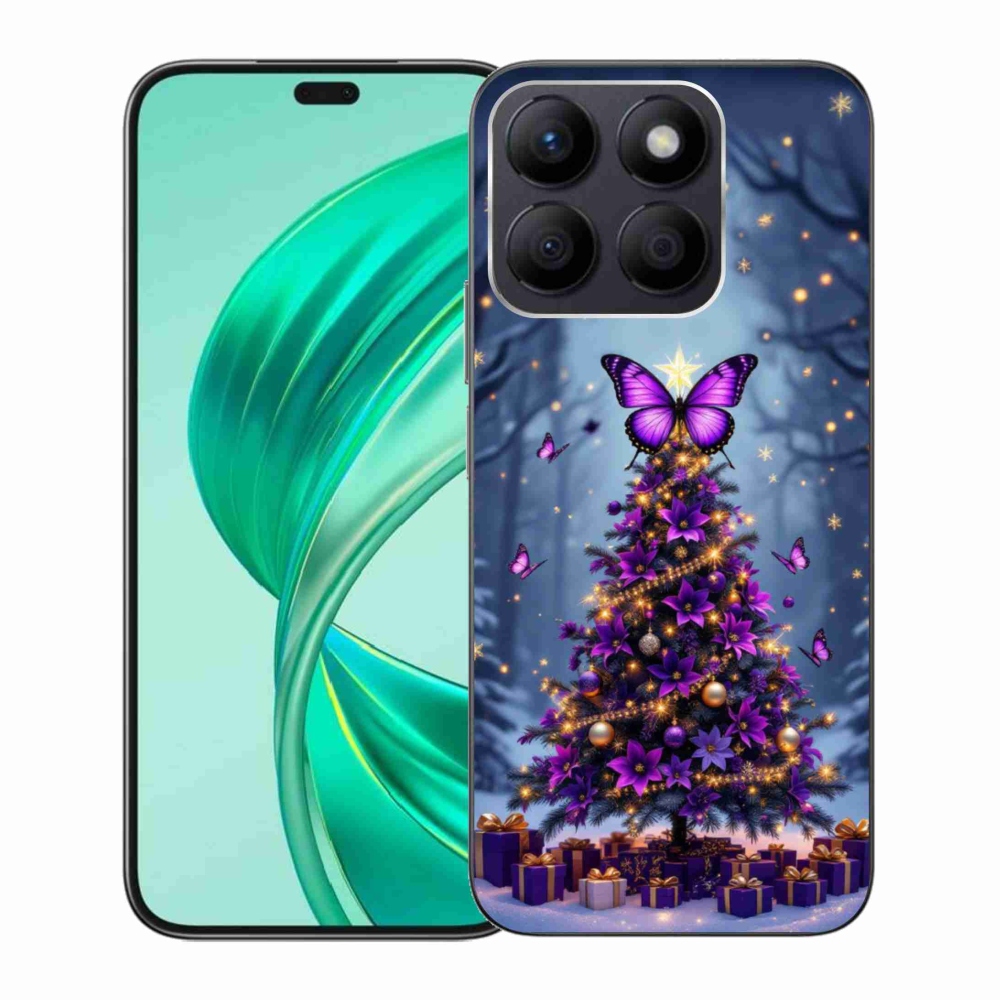 Gélový kryt mmCase na Honor X8b - motýlí vianočný stromček
