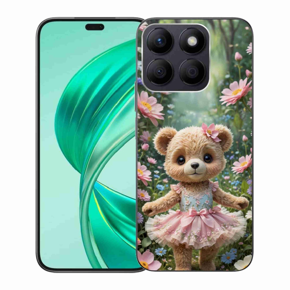 Gélový kryt mmCase na Honor X8b - roztomilý medvedík v kvetoch
