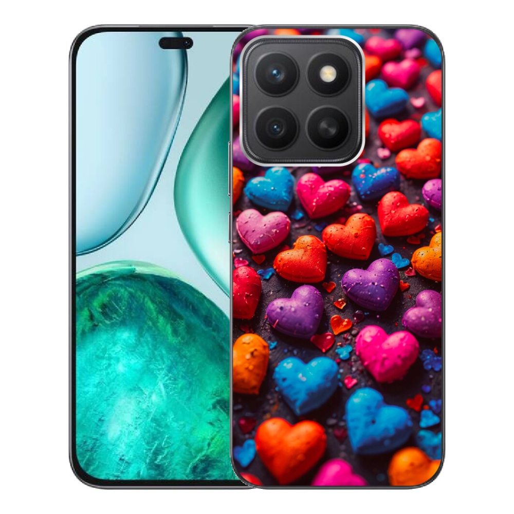 Gélový kryt mmCase na Honor X8c - farebné srdcia