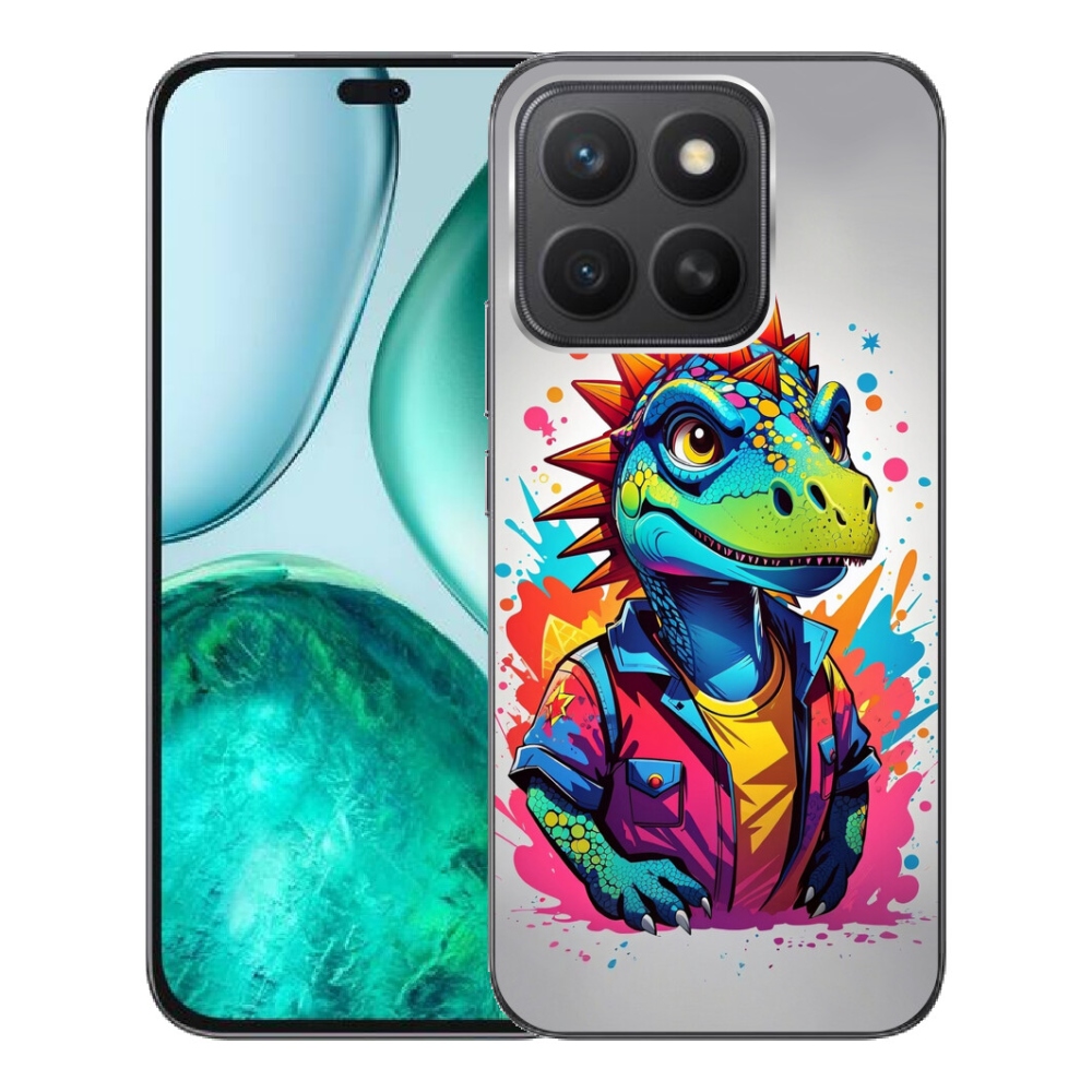 Gélový kryt mmCase na Honor X8c - farebný dinosaurus