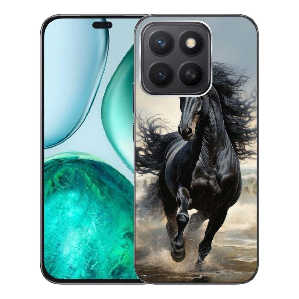 Gélový kryt mmCase na Honor X8c - bežiaci čierny kôň