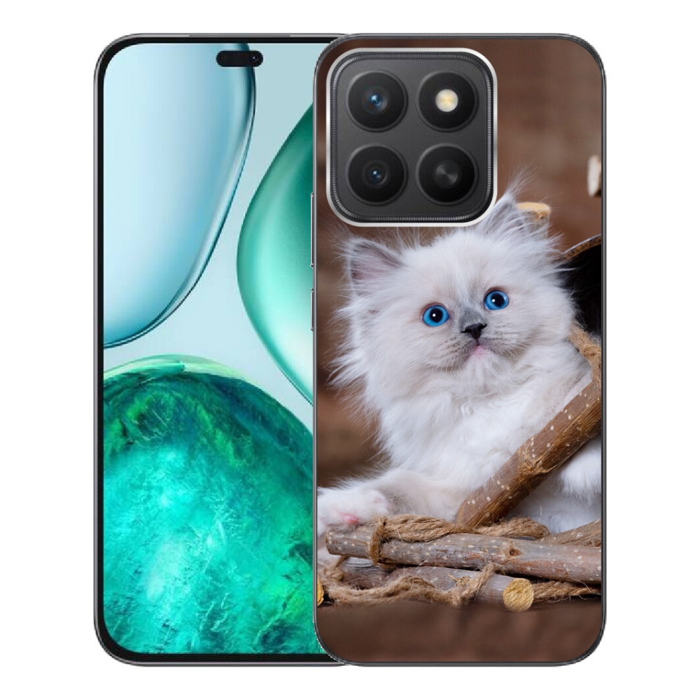 Gélový kryt mmCase na Honor X8c - biele mačiatko