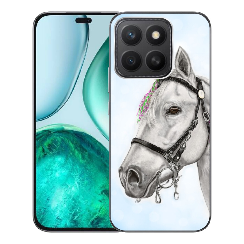 Gélový kryt mmCase na Honor X8c - biely kôň 1