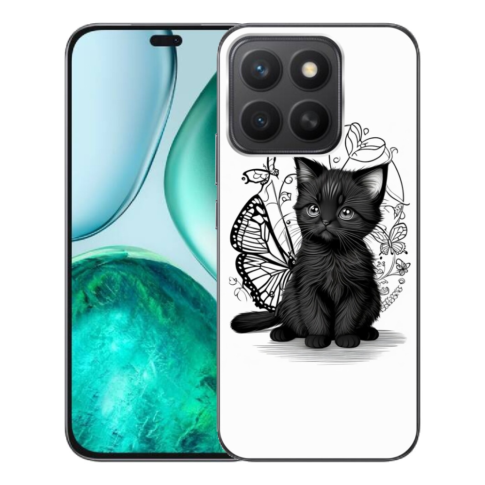 Gélový kryt mmCase na Honor X8c - čierne mačiatko