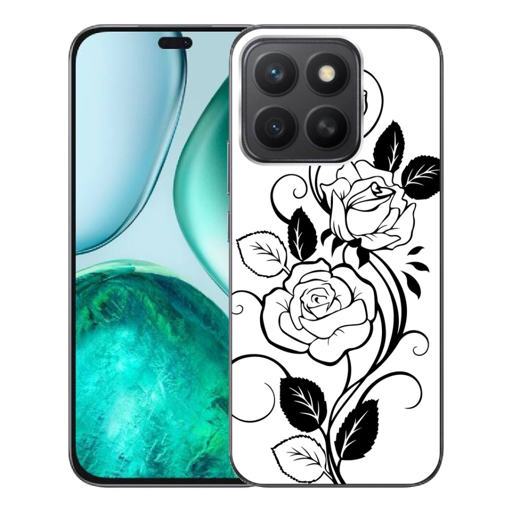 Gélový kryt mmCase na Honor X8c - čiernobiela ruža