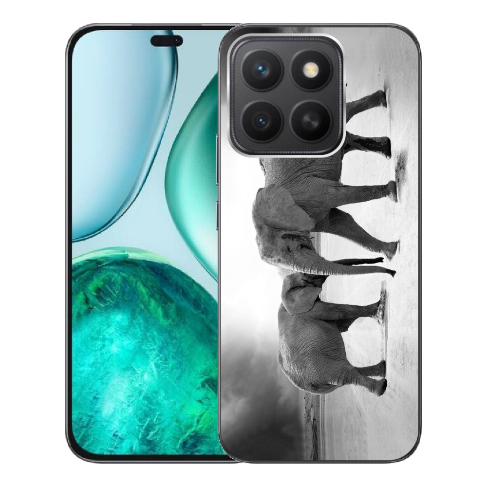 Gélový kryt mmCase na Honor X8c - čiernobieli slony