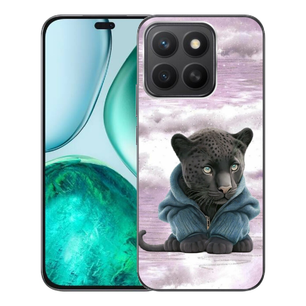 Gélový kryt mmCase na Honor X8c - čierny panter vo svetri