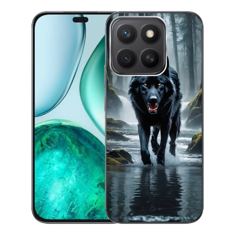 Gélový kryt mmCase na Honor X8c - čierny vlk