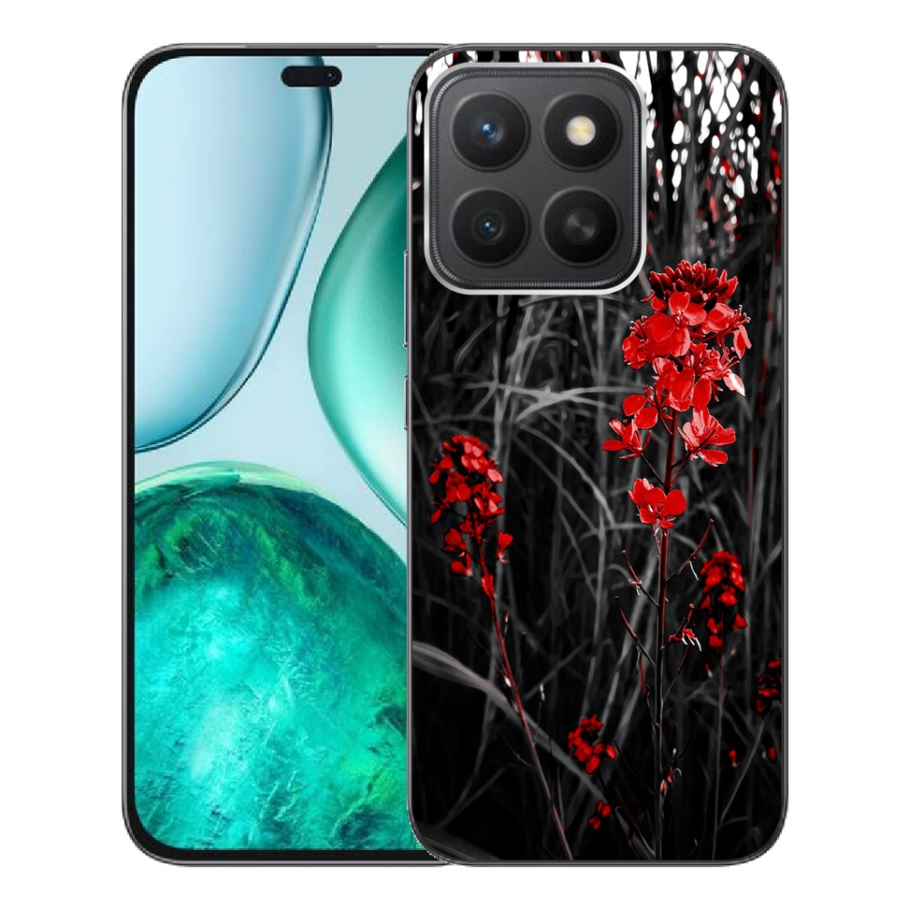 Gélový kryt mmCase na Honor X8c - červená rastlina