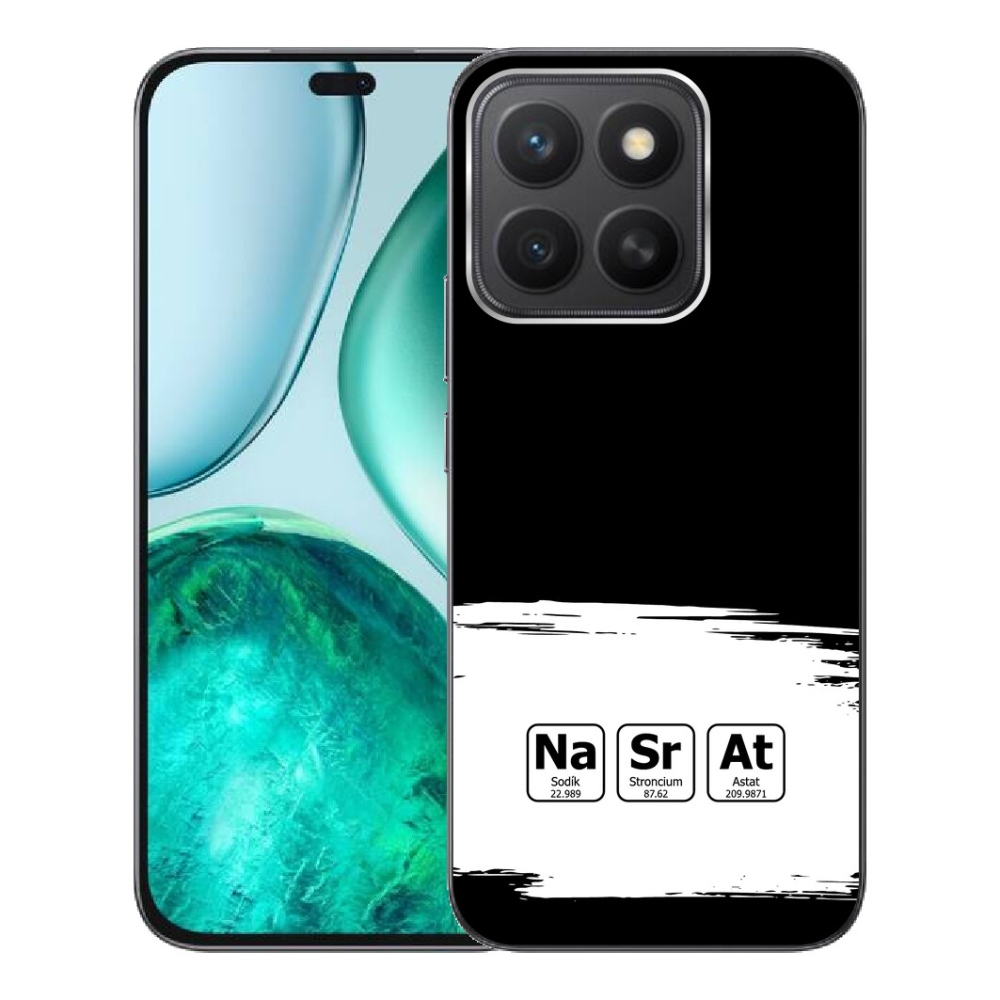 Gélový kryt mmCase na Honor X8c - chemické prvky bieločierne pozadie