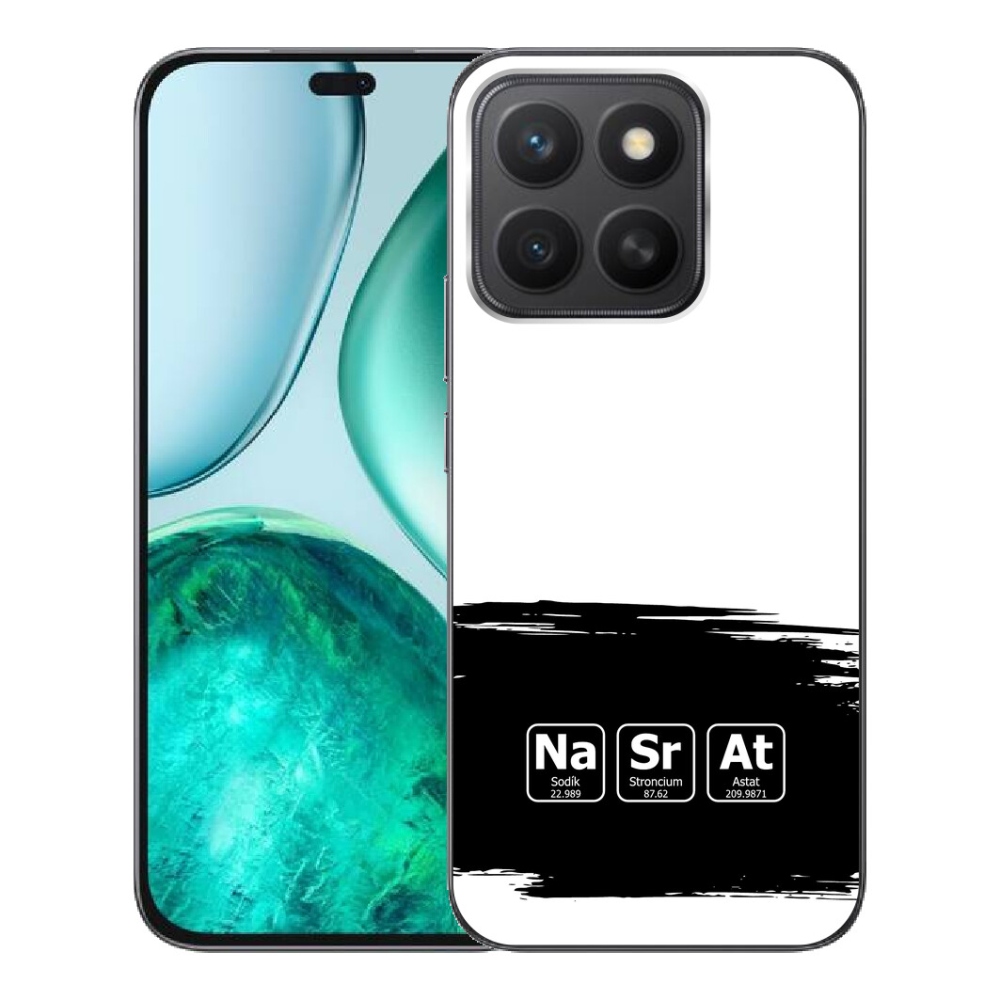 Gélový kryt mmCase na Honor X8c - chemické prvky čiernobiele pozadie