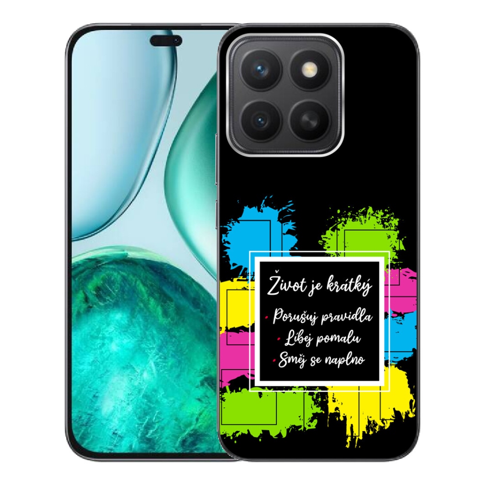 Gélový kryt mmCase na Honor X8c - citát 5 čierne pozadie
