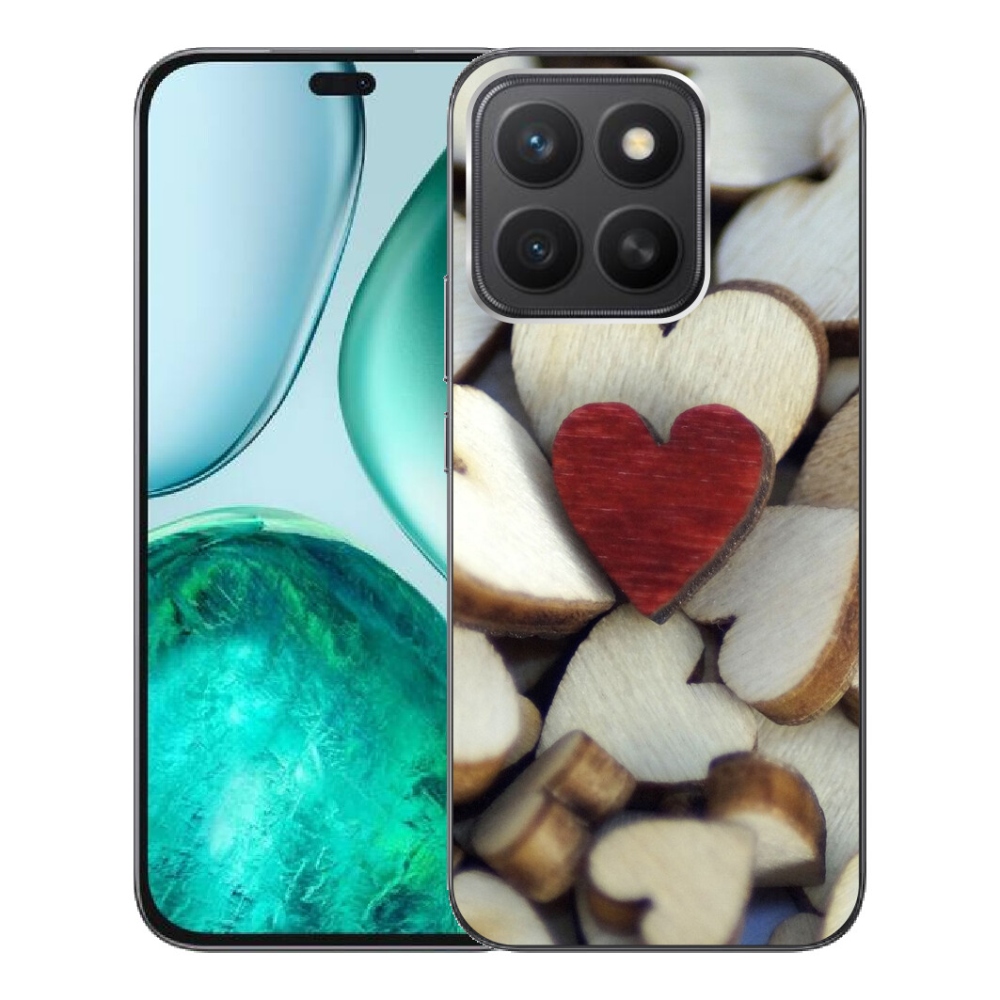 Gélový kryt mmCase na Honor X8c - gravírované červené srdce
