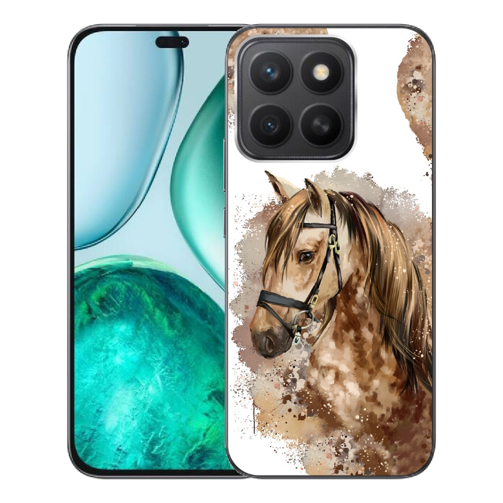 Gélový kryt mmCase na Honor X8c - hnedý kreslený kôň