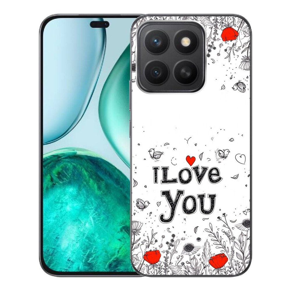 Gélový kryt mmCase na Honor X8c - I love you biele pozadie