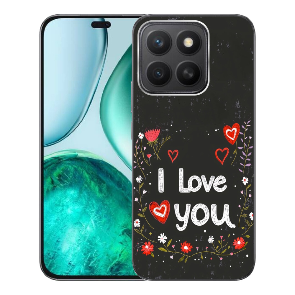 Gélový kryt mmCase na Honor X8c - I love you čierne pozadie