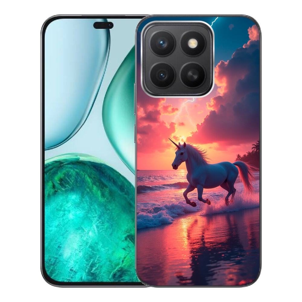 Gélový kryt mmCase na Honor X8c - jednorožec na pláži